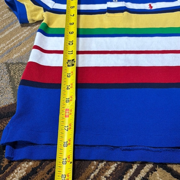 Polo by Ralph Lauren Blue and Yellow Striped Polo‎ Shirt - Picture 3 of 6